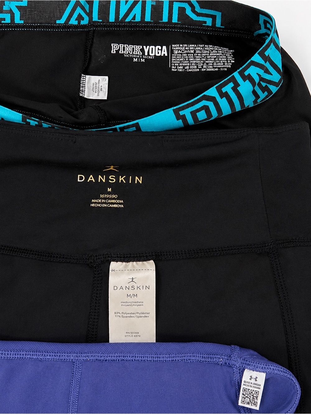 Under Armour + Danskin+ Vistoria’Secret Pink Leggings Bundle Size M 3 Pack - Picture 6 of 6